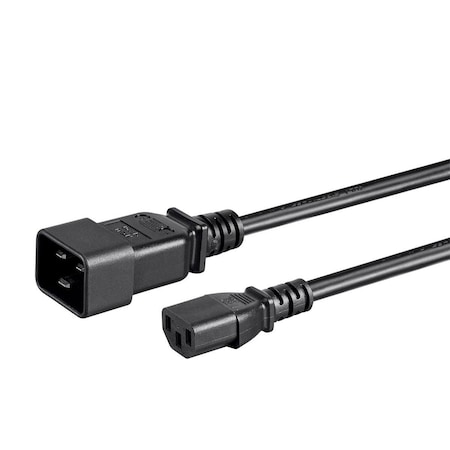 Power Cord - IEC 60320 C20 To IEC 60320 C13_ 14AWG_ 15A_ 3-Prong_ SJT_